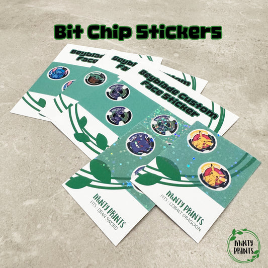 Pre-Designed Beyblade X Bit Chip Stickers