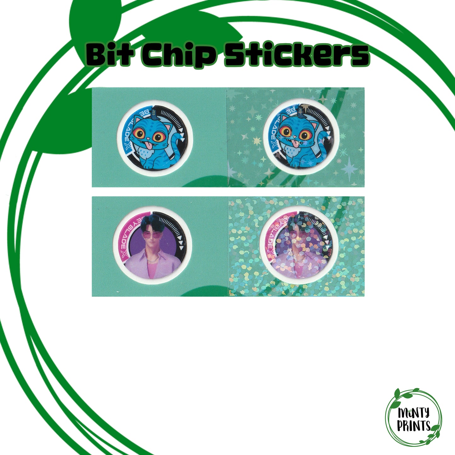 Pre-Designed Beyblade X Bit Chip Stickers