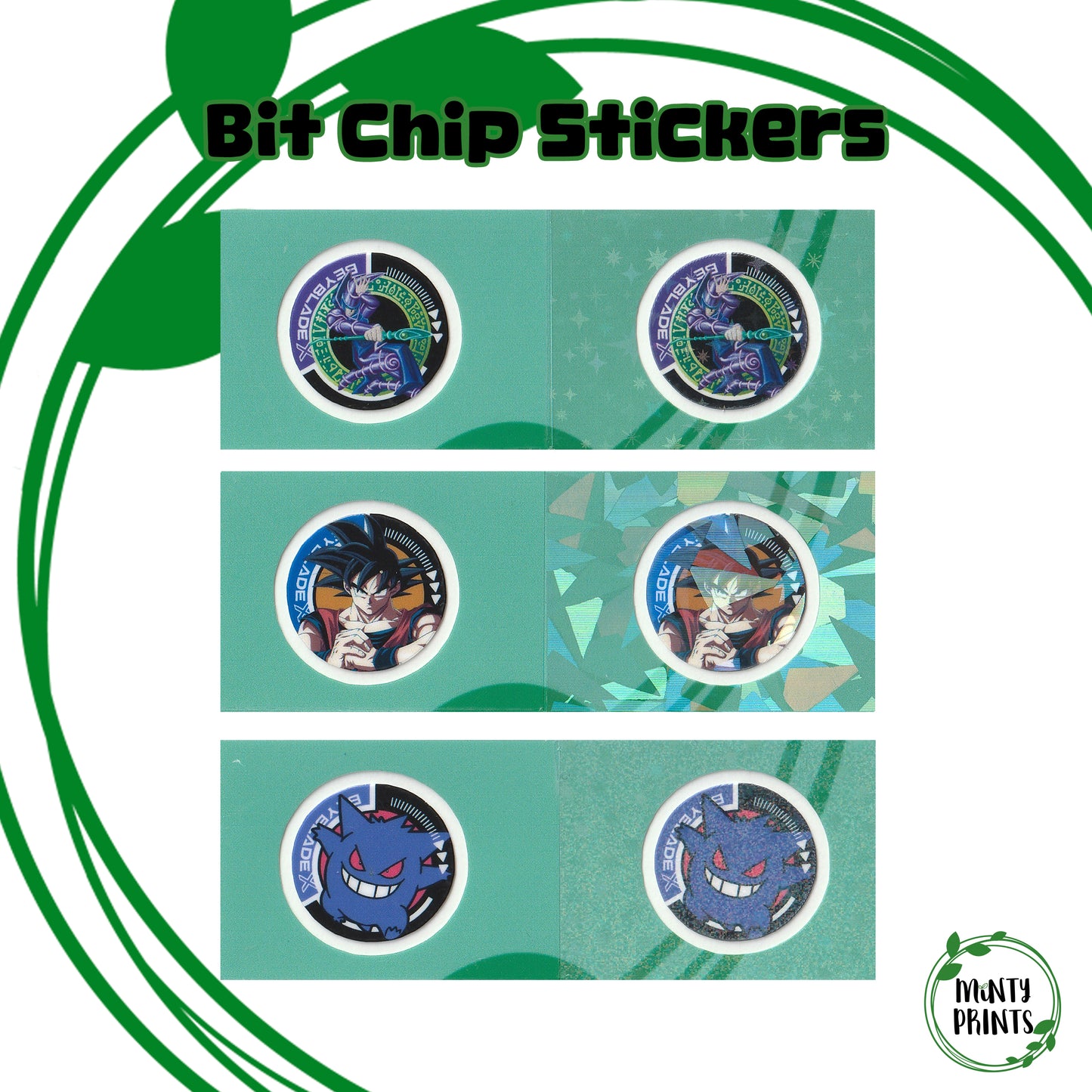 Pre-Designed Beyblade X Bit Chip Stickers