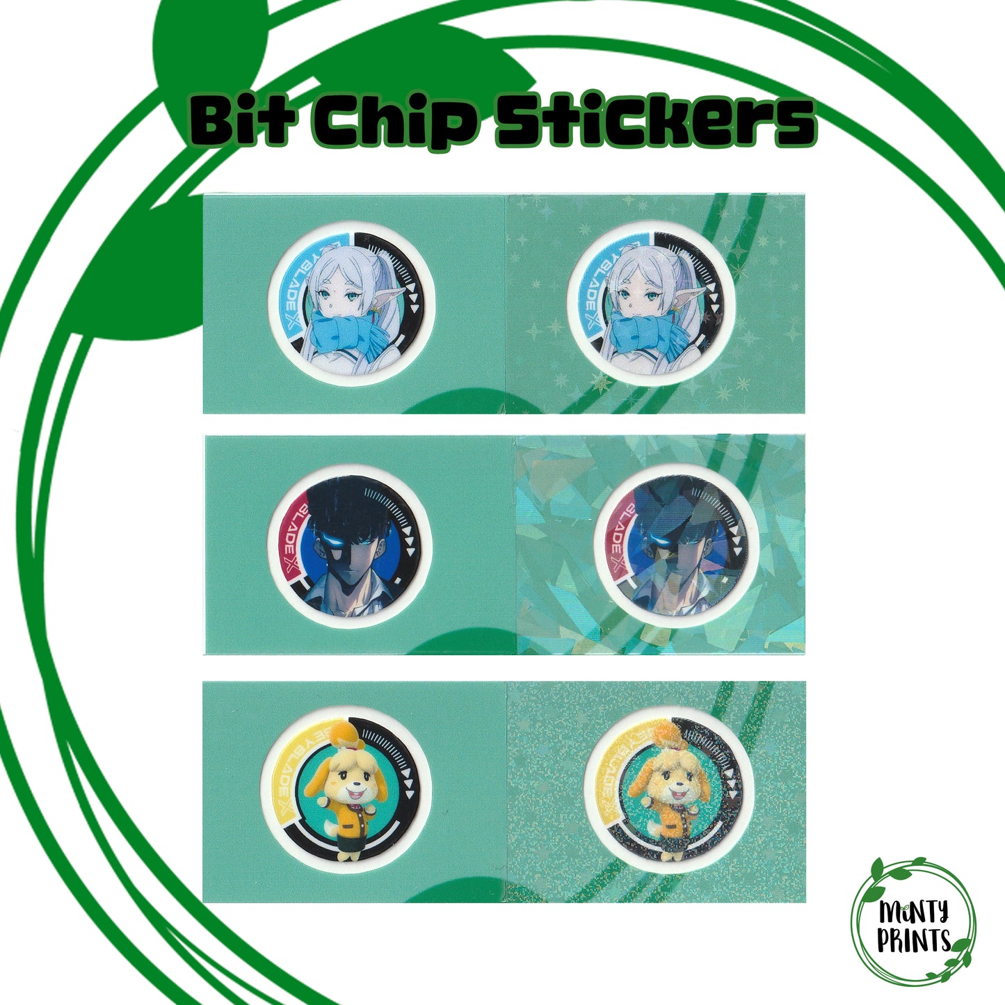 Pre-Designed Beyblade X Bit Chip Stickers