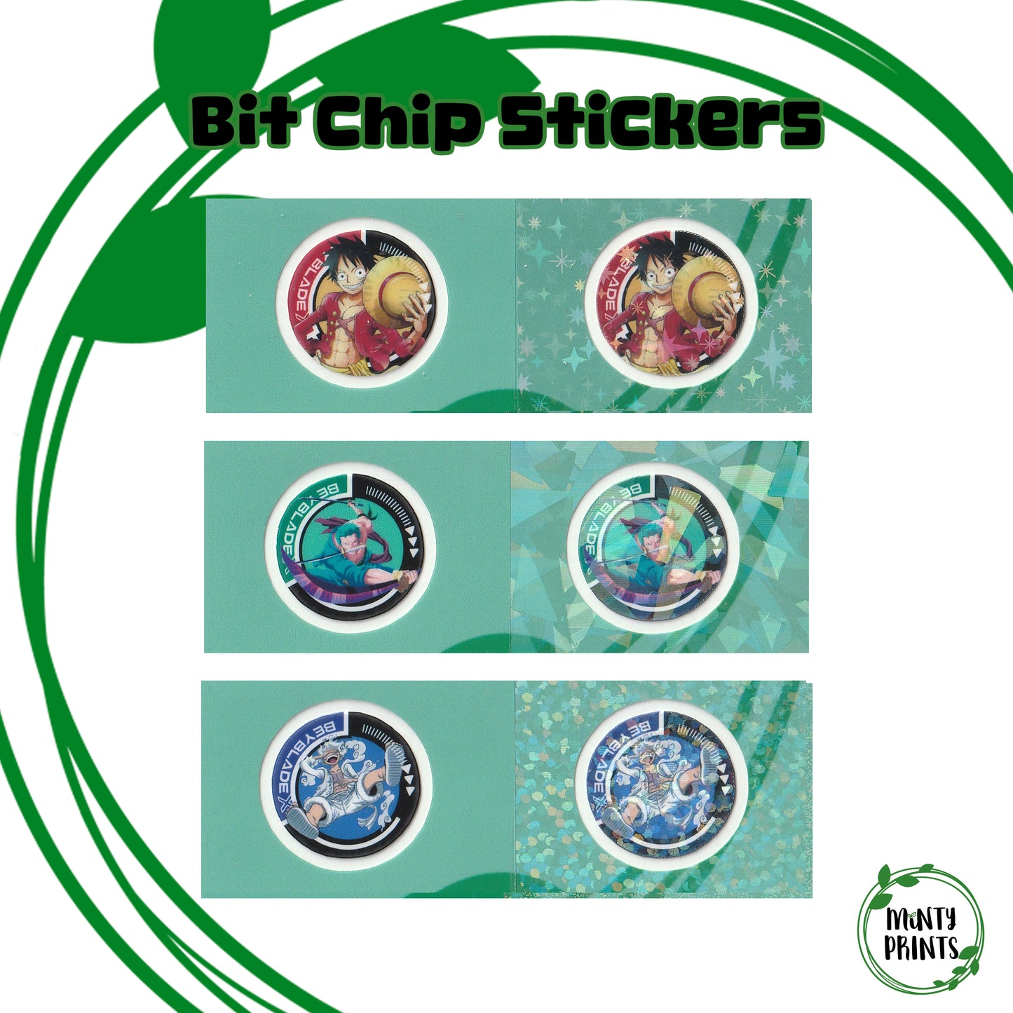 Pre-Designed Beyblade X Bit Chip Stickers