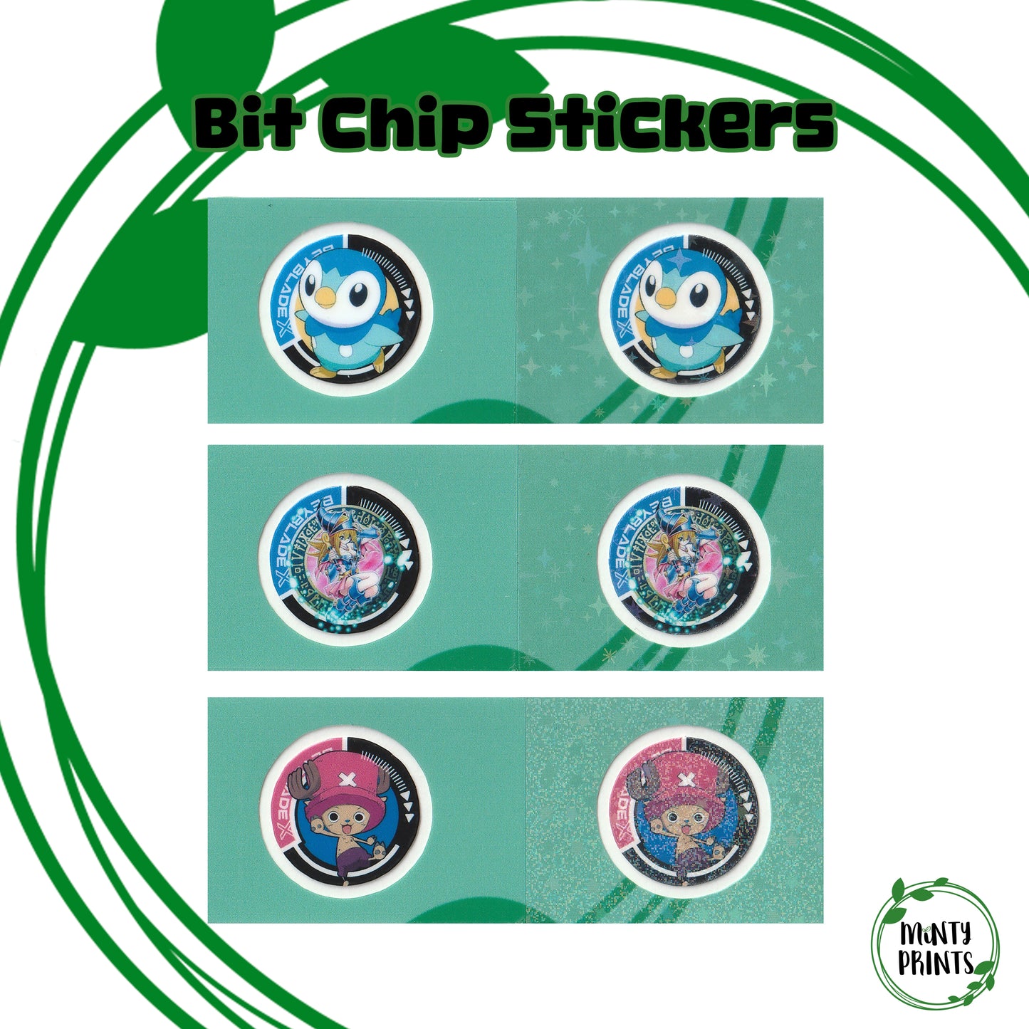 Pre-Designed Beyblade X Bit Chip Stickers