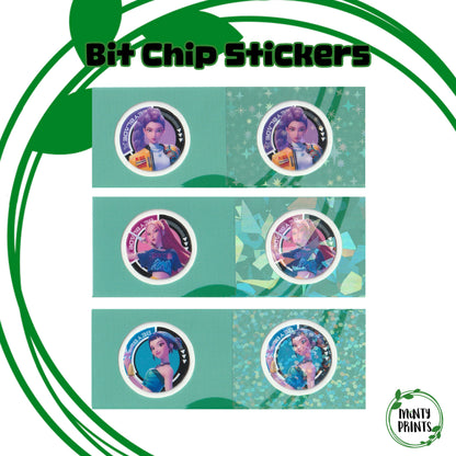 Pre-Designed Beyblade X Bit Chip Stickers