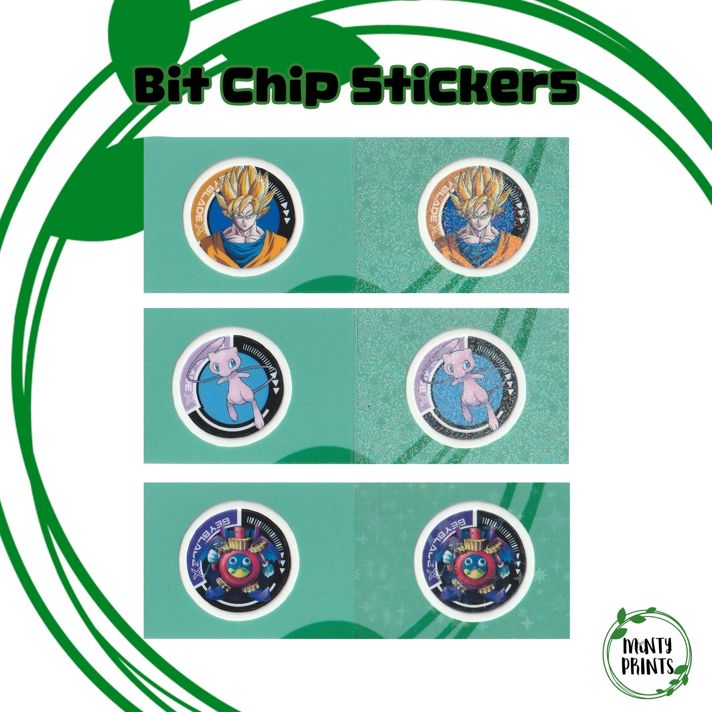 Pre-Designed Beyblade X Bit Chip Stickers